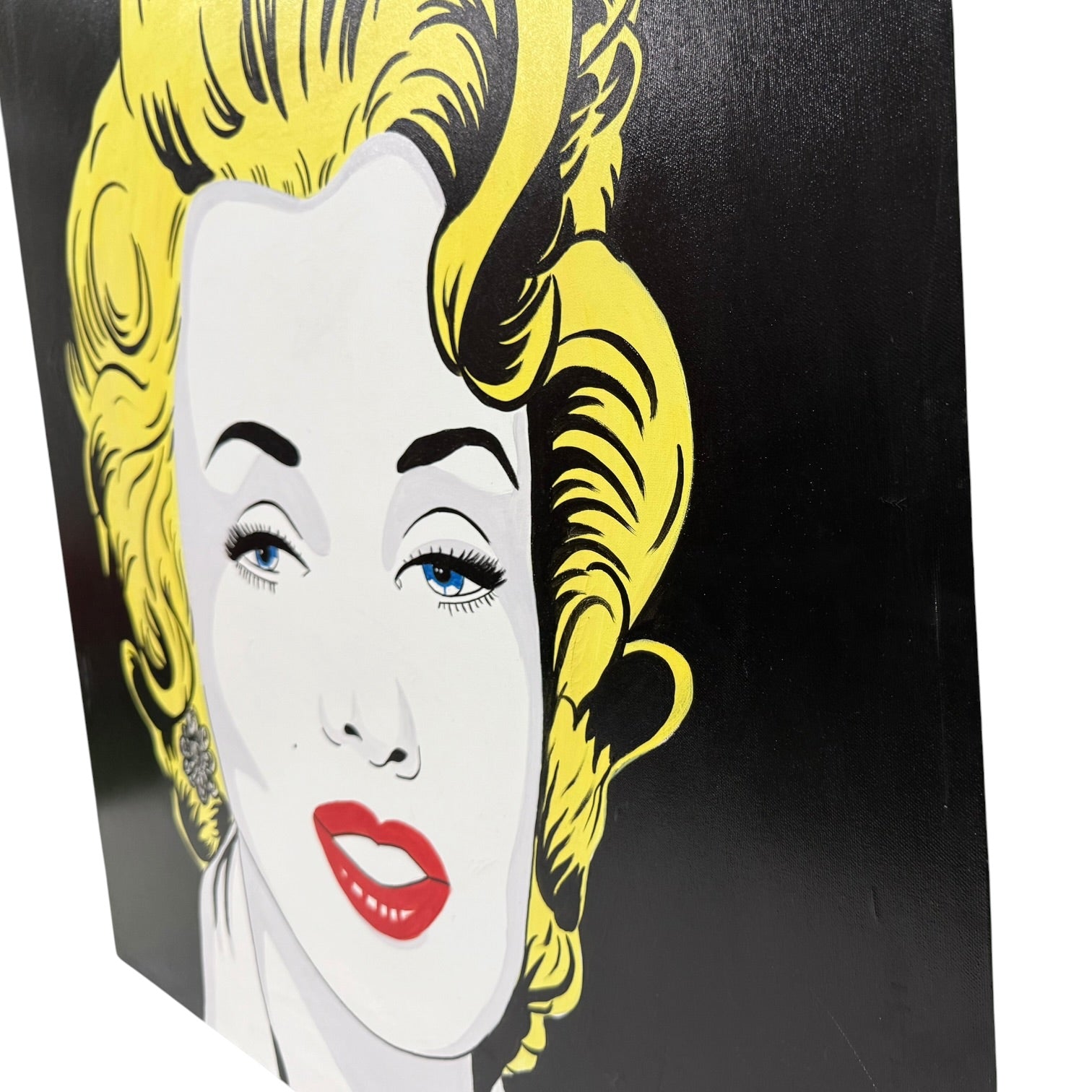 Pareja de pinturas Art Pop de Marilyn Monroe y Audrey Hepburn firmados por Amanache