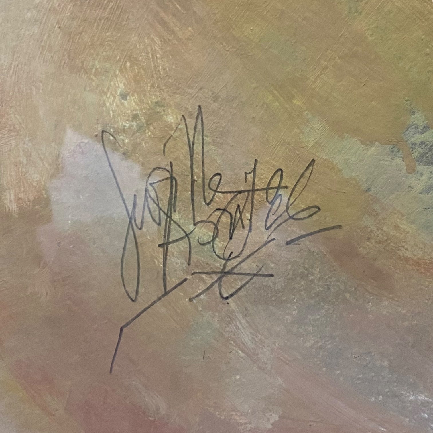 Óleo abstracto de gran tamaño firmado