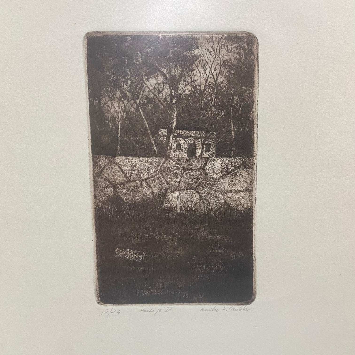 Grabado de Emilio D. Castelar firmado y numerado a lápiz