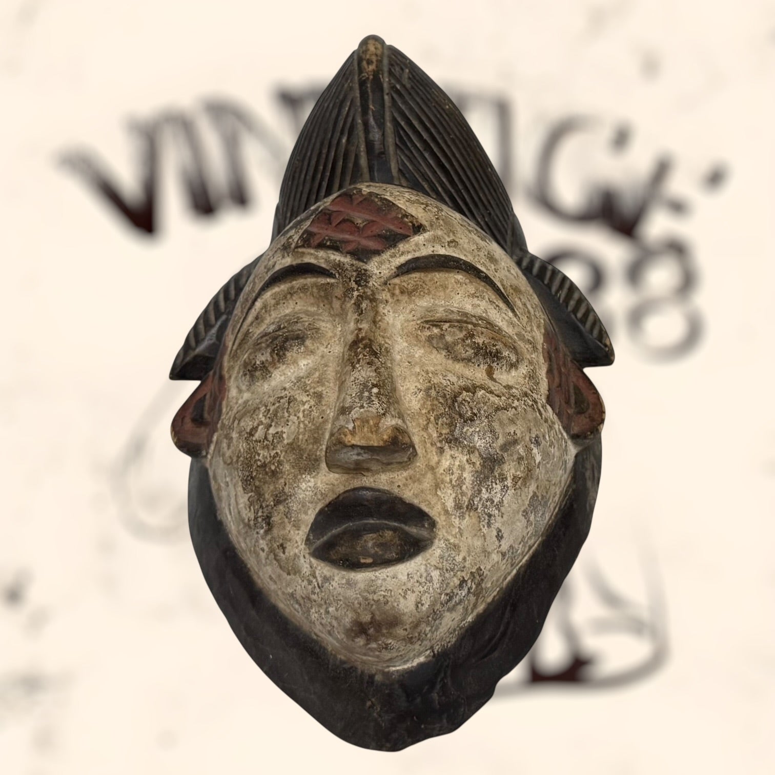 Máscara tribal Puru vintage