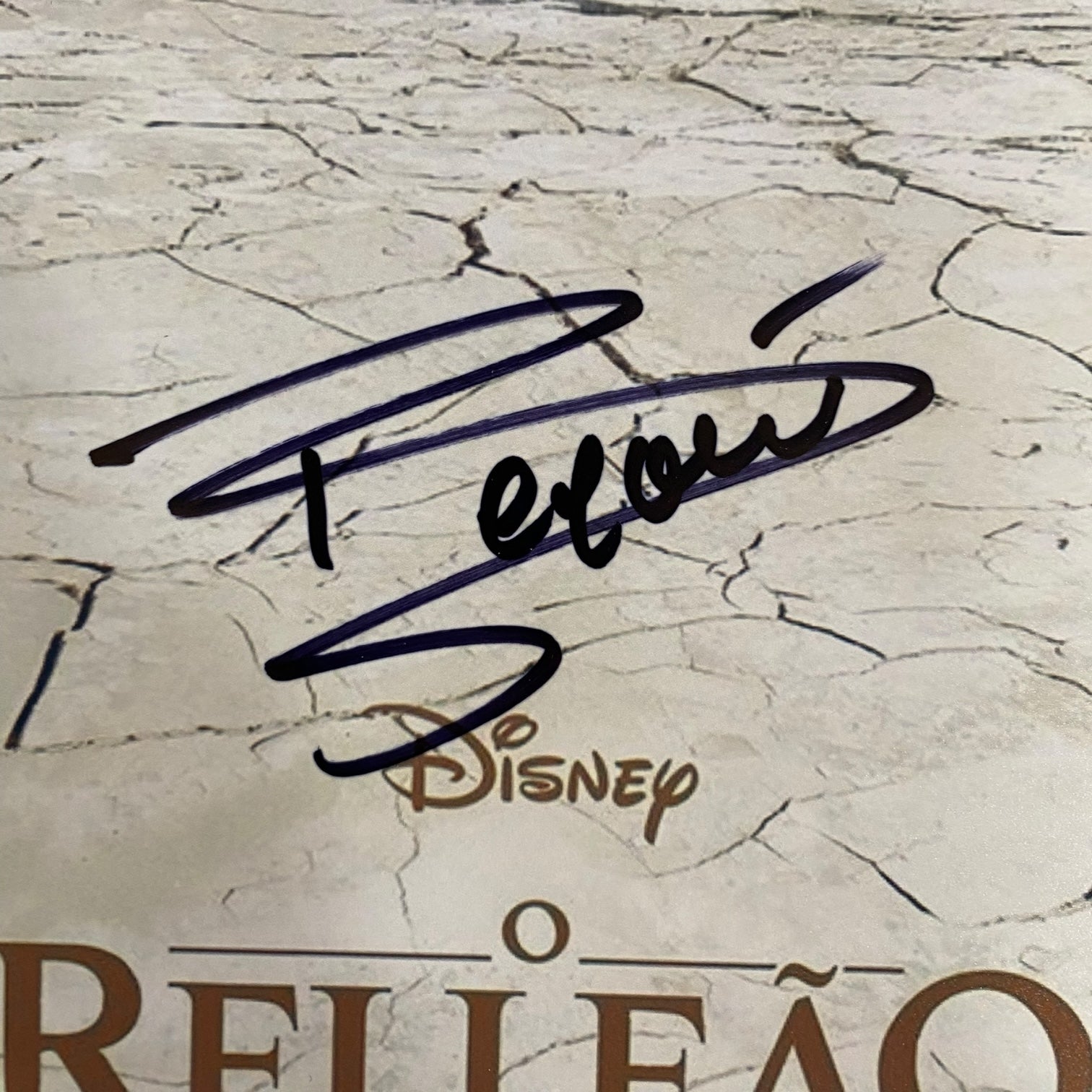 Cartel fotográfico de El Rey León con autógrafo de Beyoncé original certificado